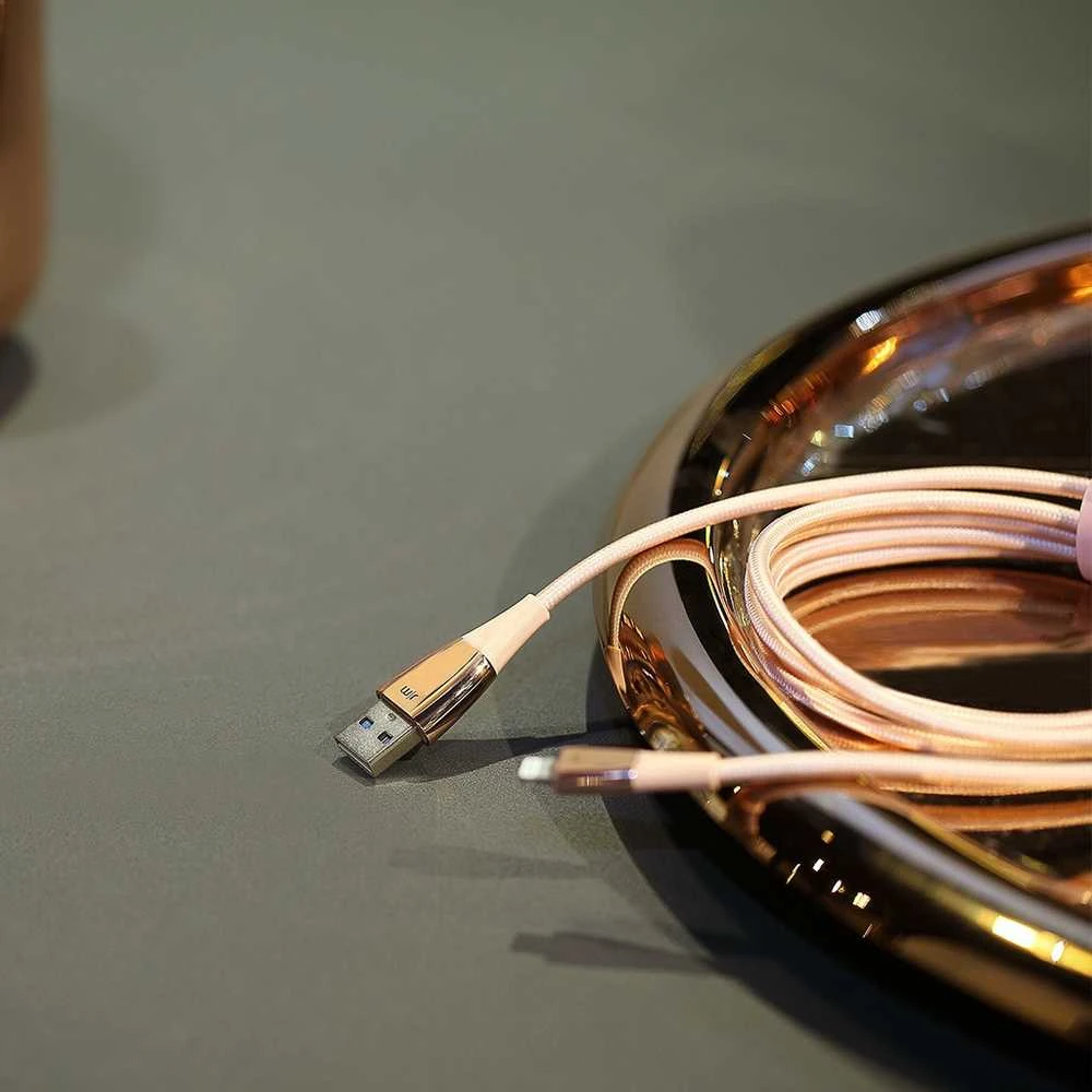 „Just Mobile ZinCable“ „Lightning“ laidas 1,5 m – rožinis auksinis