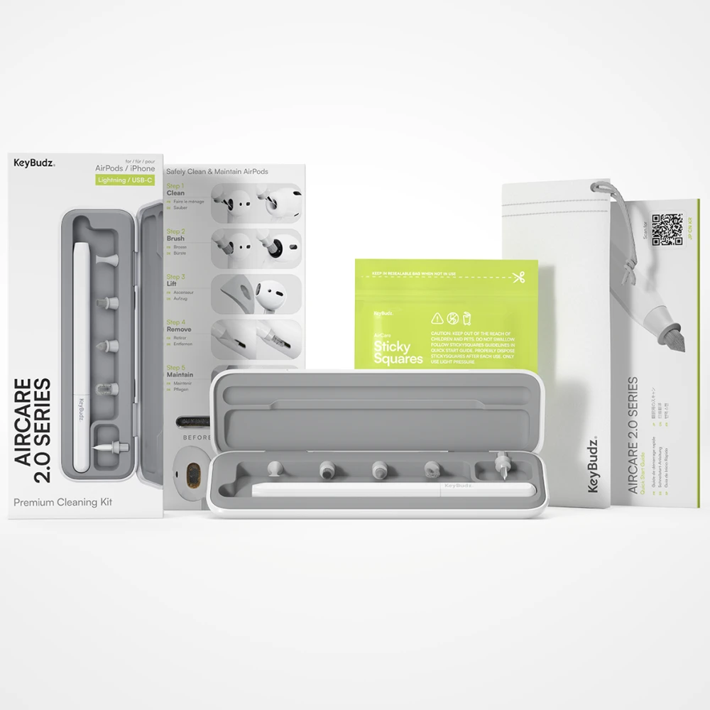 Valiklis „Class and Culture LLC KeyBudz AirCare 2.0 Premium Cleaning Kit“ – išsamus „AirPods“ ir „Lightning-USB-C“ prievadų rinkinys