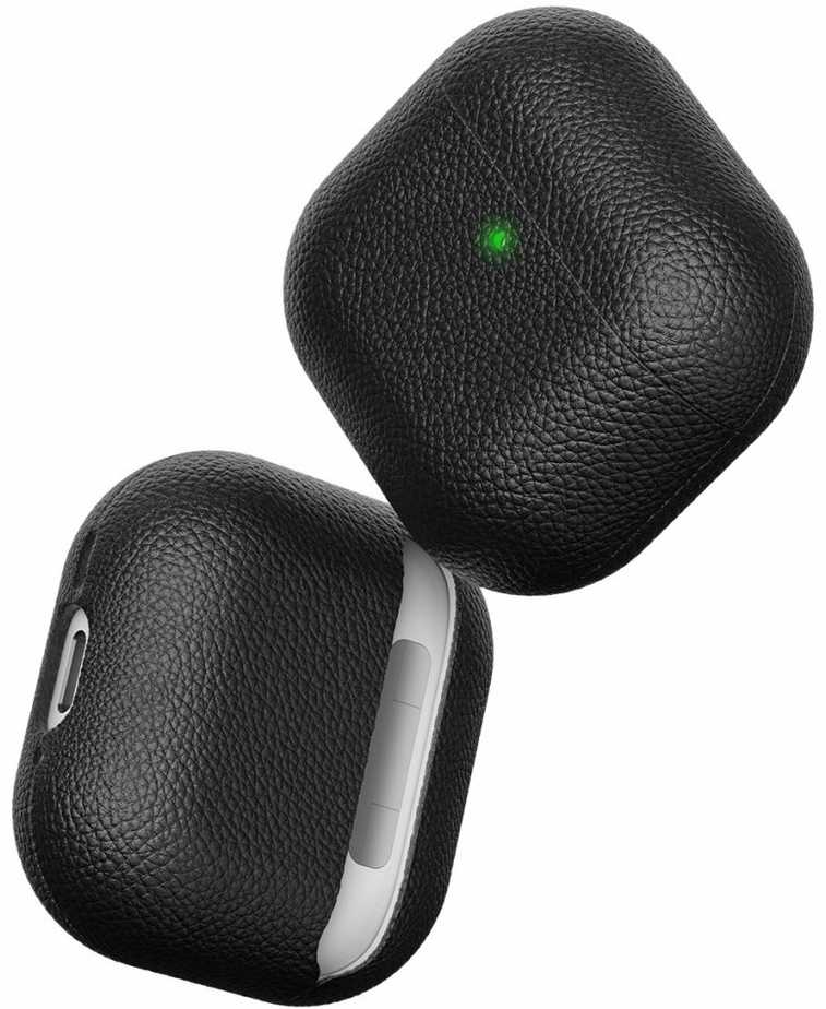 „KeyBudz Artisan“ serijos odinis dėklas, skirtas „AirPods“ (4-osios kartos), juodas