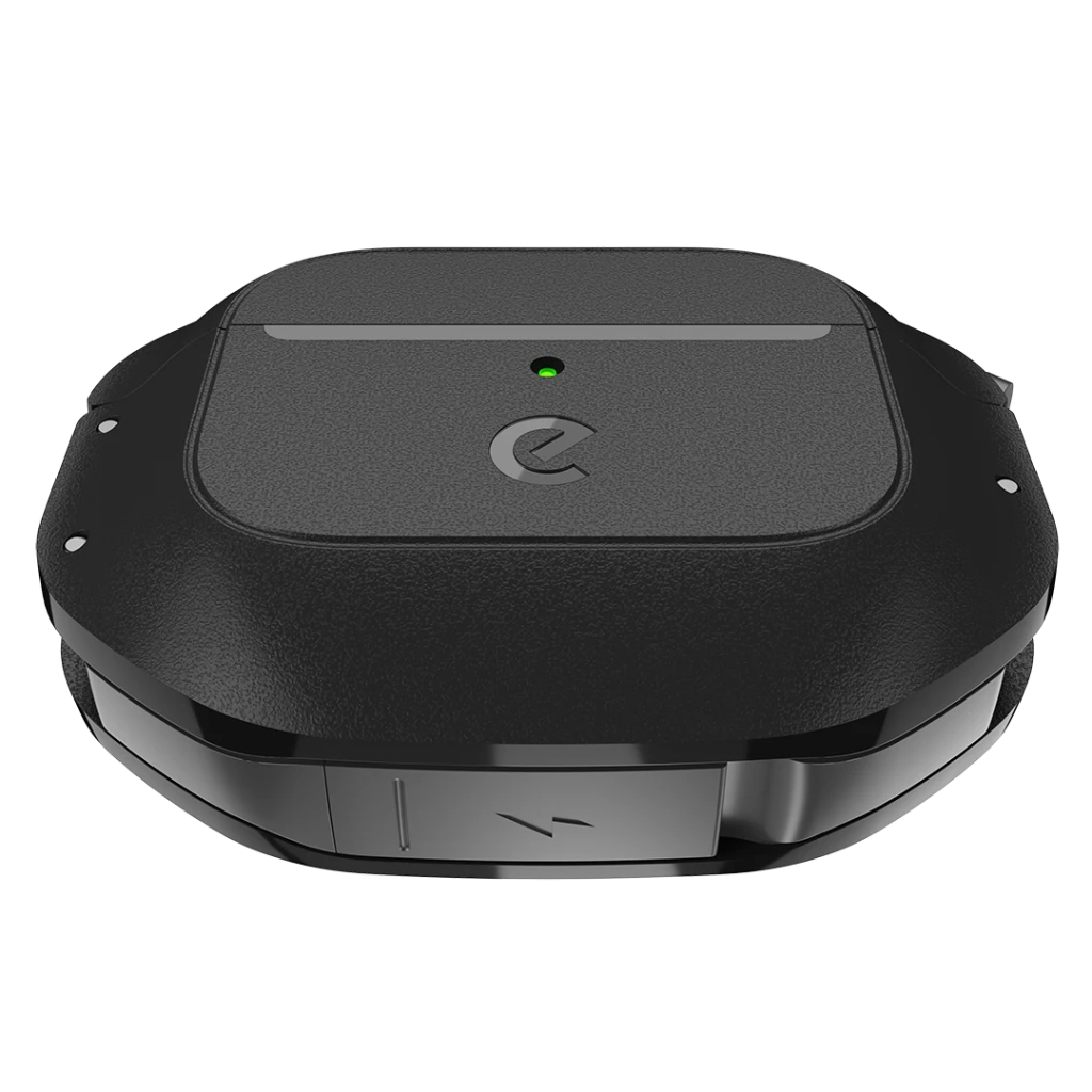 AirPods 3 dėklas KeyBudz Carbon juodas su indikatoriumi