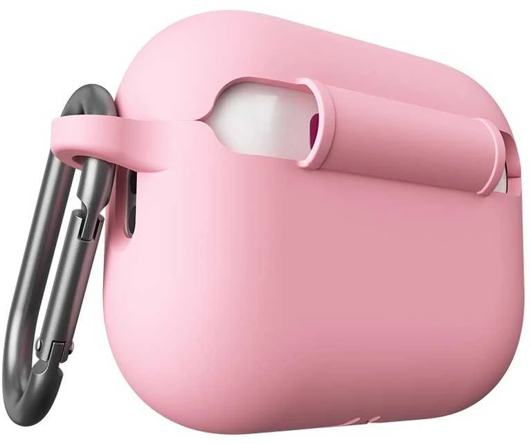 KeyBudz AirPods Pro dėklas su karabinu rožinis