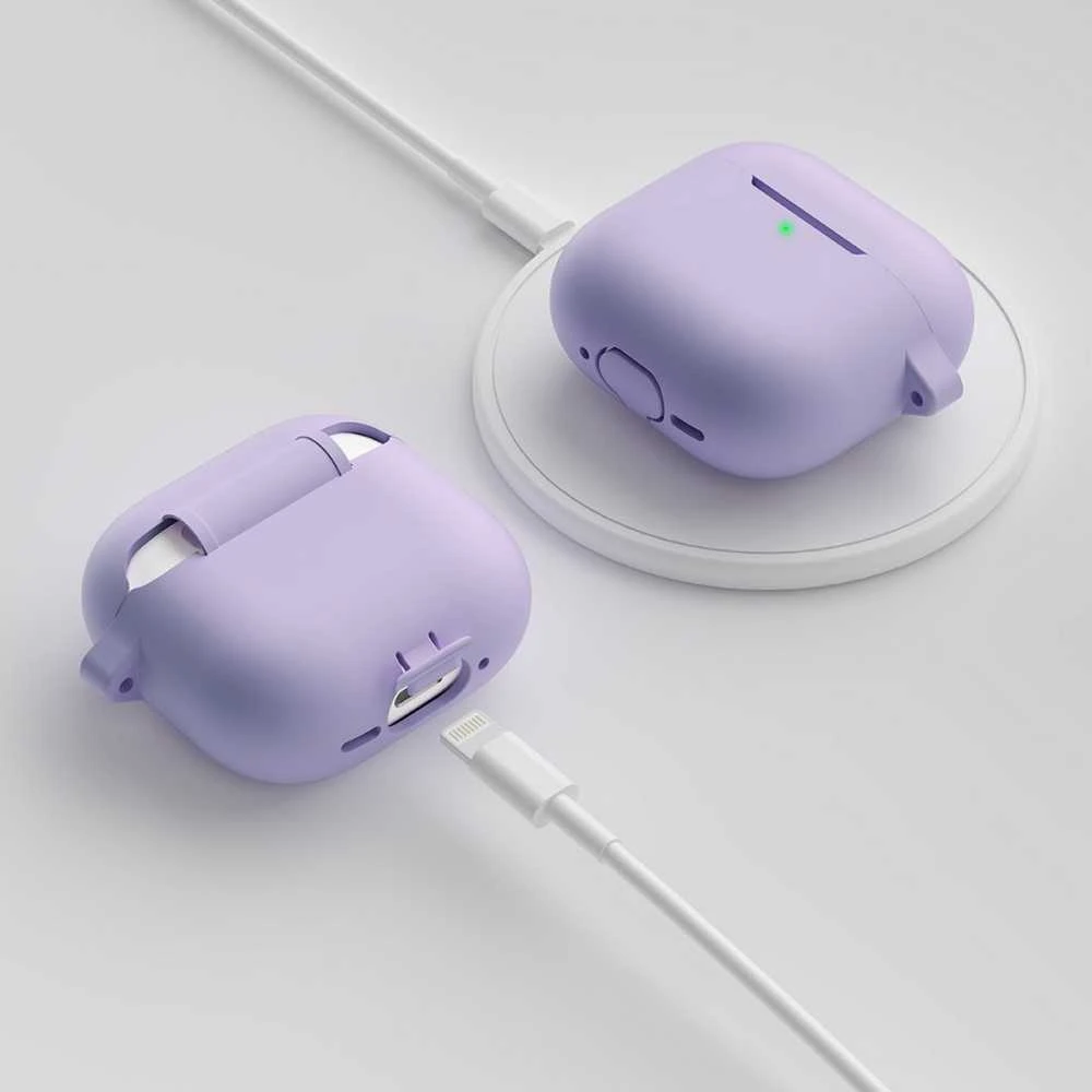 „Class and Culture LLC“ „KeyBudz Elevate“ raktų pakabukas – silikoninis apsauginis dėklas, skirtas 4-osios kartos „AirPods“ ausinėms (levandų spalvos)