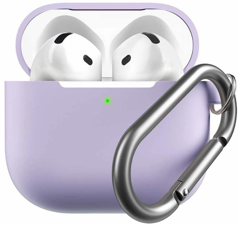 „Class and Culture LLC“ „KeyBudz Elevate“ raktų pakabukas – silikoninis apsauginis dėklas, skirtas 4-osios kartos „AirPods“ ausinėms (levandų spalvos)