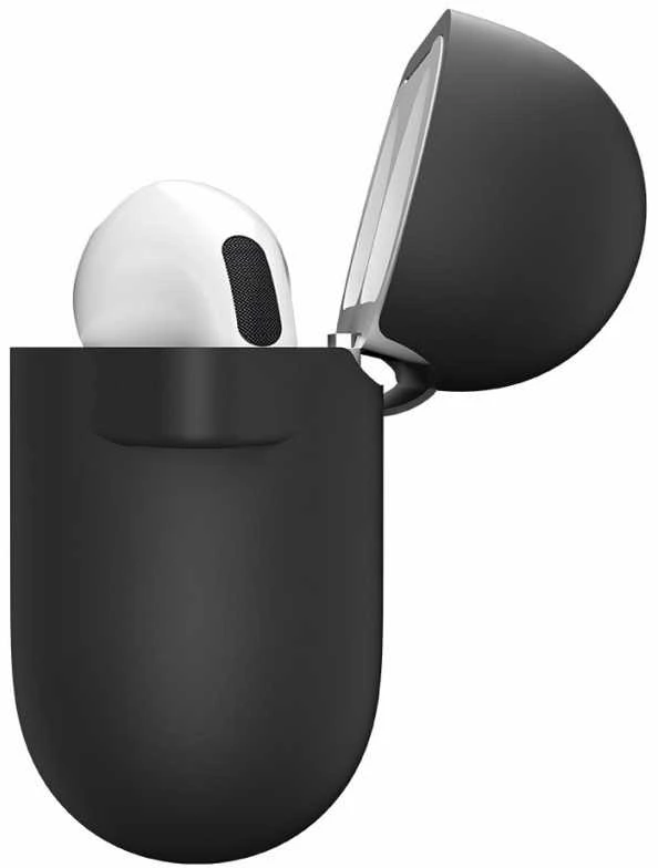 KeyBudz Elevate Keychain – silikoninis apsauginis dėklas, skirtas 4 gen. AirPods (juodas).