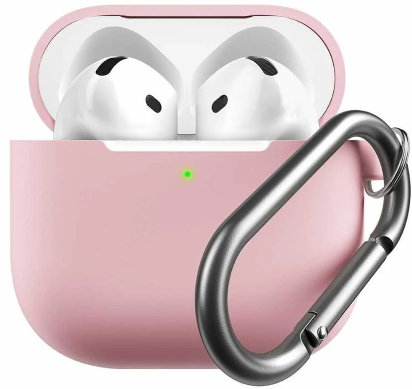„Class and Culture LLC“ „KeyBudz Elevate“ raktų pakabukas – silikoninis apsauginis dėklas, skirtas 4-osios kartos „AirPods“ ausinėms (rausvai rožinės spalvos)