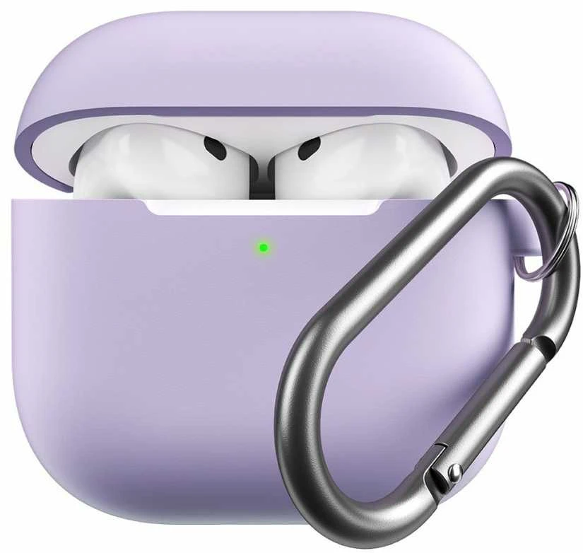 „Class and Culture LLC“ „KeyBudz Elevate“ raktų pakabukas – silikoninis apsauginis dėklas, skirtas 4-osios kartos „AirPods“ ausinėms (levandų spalvos)