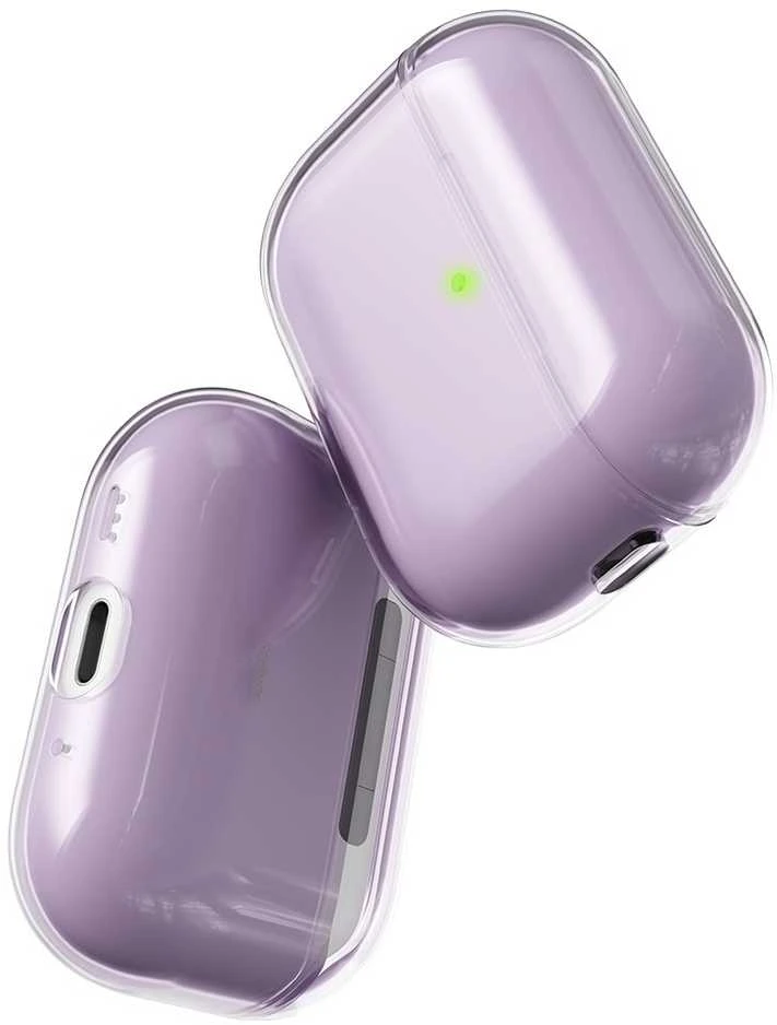 KeyBudz Jelly Series permatomas dėklas skirtas AirPods Pro 3rd Gen - Lavender, transparent finish