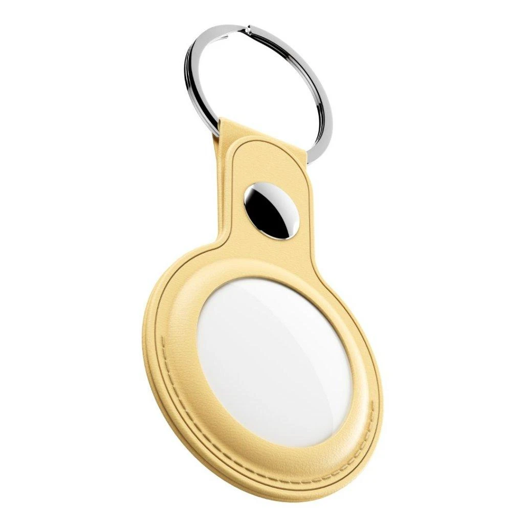 KeyBudz AirTag Keyring - skórzane ochronne etui do AirTag 2- pack (Pastel Geltona)