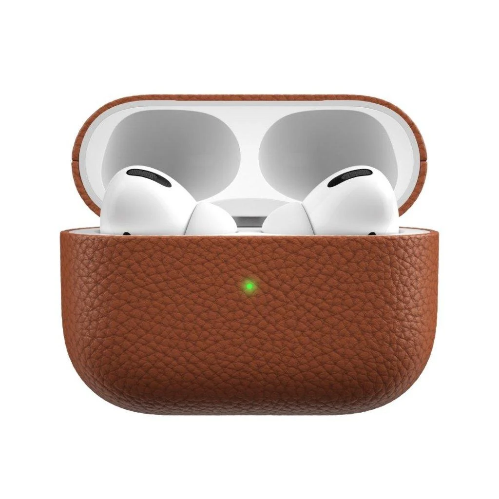 KeyBudz – PodSkinz Artisan Series odinis dėklas – rankų darbo odinis dėklas, skirtas jūsų Airpods 3 (spalva: Natural Ruda)