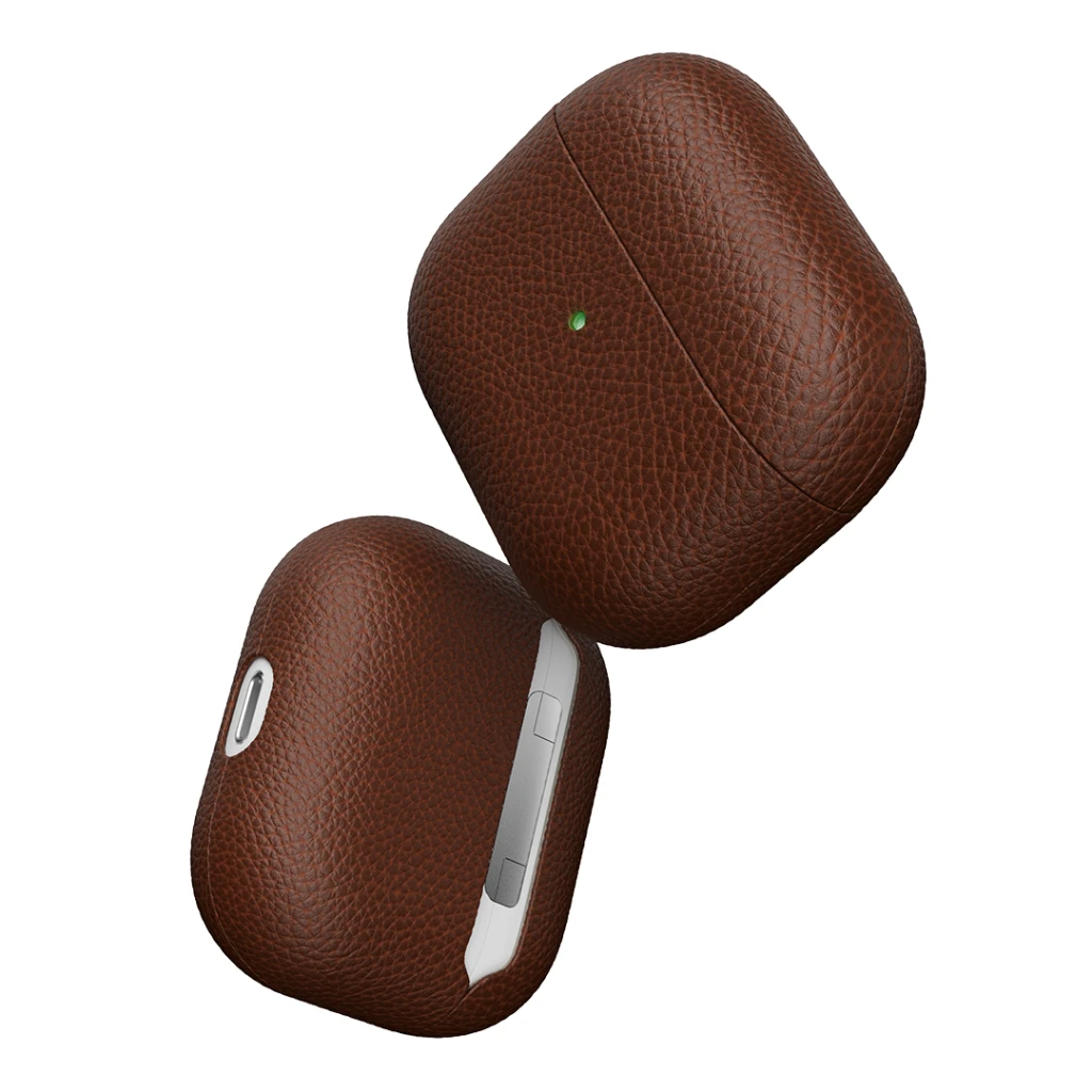 KeyBudz – PodSkinz Artisan Series odinis dėklas – rankų darbo odinis dėklas, skirtas jūsų Airpods 3 (spalva: Natural Ruda)