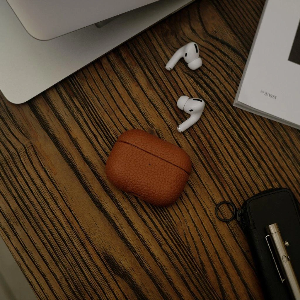 KeyBudz Artisan Series Leather dėklas skirtas AirPods Pro - Natural ruda