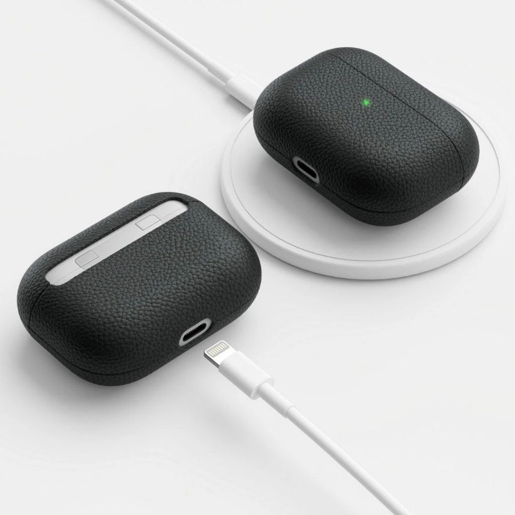KeyBudz PodSkinz Artisan Series Leather dėklas skirtas AirPods Pro - Juodas