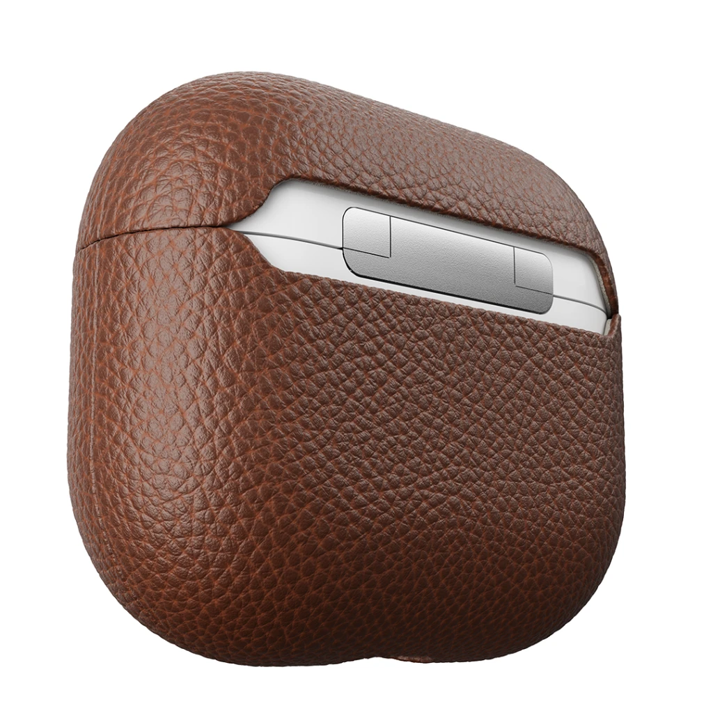 KeyBudz – PodSkinz Artisan Series odinis dėklas – rankų darbo odinis dėklas, skirtas jūsų Airpods 3 (spalva: Natural Ruda)
