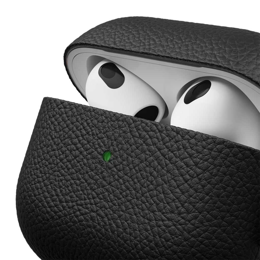 KeyBudz – PodSkinz Artisan Series odinis dėklas – rankų darbo odinis dėklas, skirtas jūsų Airpods 3 (spalva: Natural Ruda)