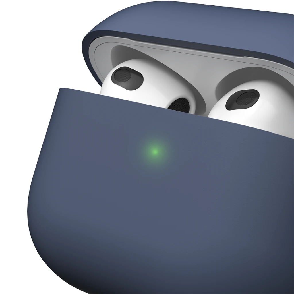 „KeyBudz“ – „PodSkinz HyBridShell“ serijos raktų pakabuko dėklas – aukščiausios kokybės kietas trijų sluoksnių dėklas jūsų „Airpods 3“ ausinėms (spalva: vidurnakčio mėlyna)