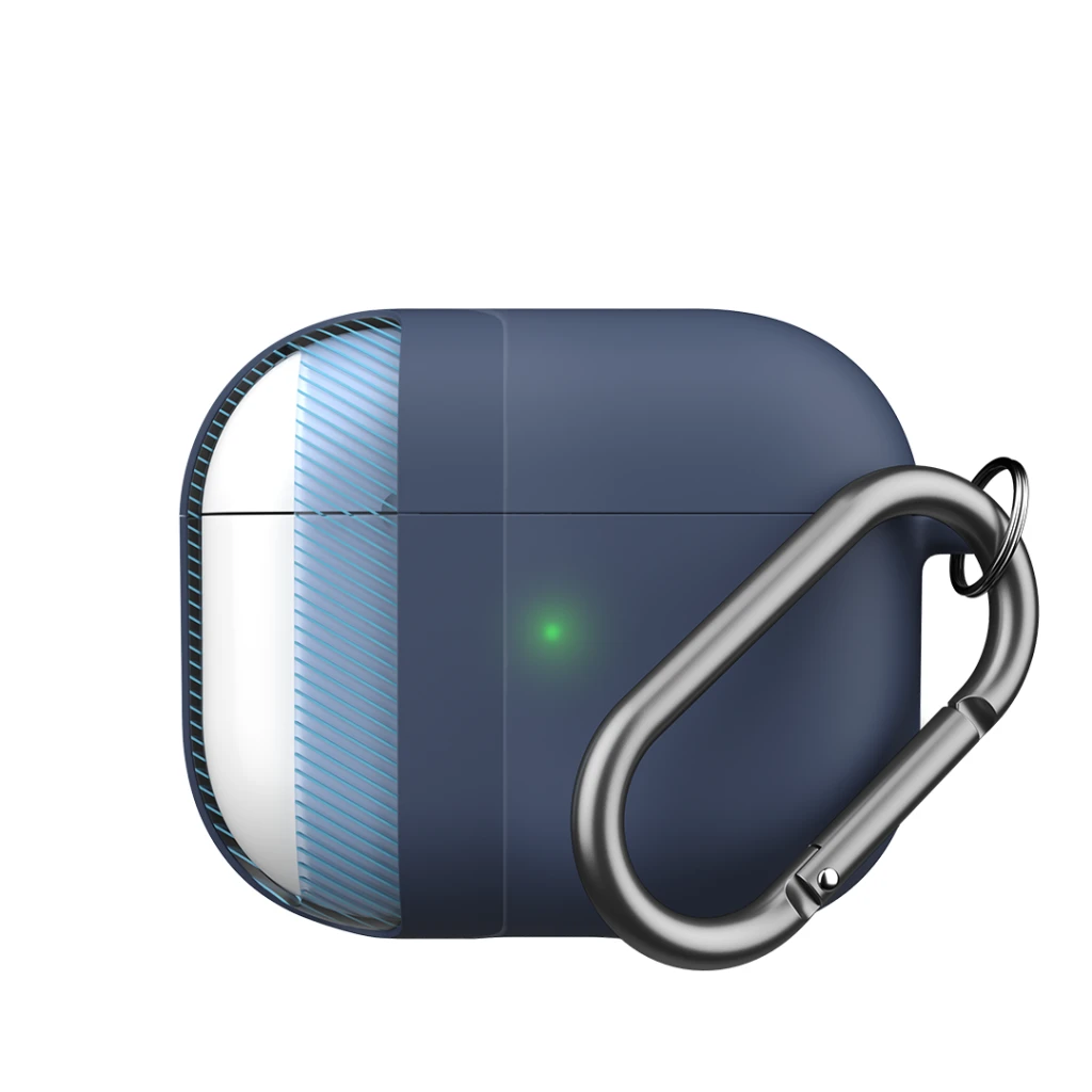 „KeyBudz“ – „PodSkinz HyBridShell“ serijos raktų pakabuko dėklas – aukščiausios kokybės kietas trijų sluoksnių dėklas jūsų „Airpods 3“ ausinėms (spalva: vidurnakčio mėlyna)