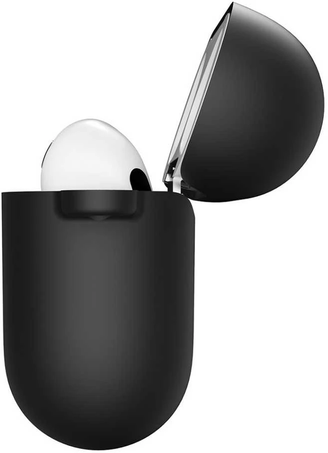 „KeyBudz“ – „PodSkinz HyBridShell“ serijos raktų pakabuko dėklas – aukščiausios kokybės kietas trijų sluoksnių dėklas jūsų „Airpods 3“ ausinėms (spalva: juoda)