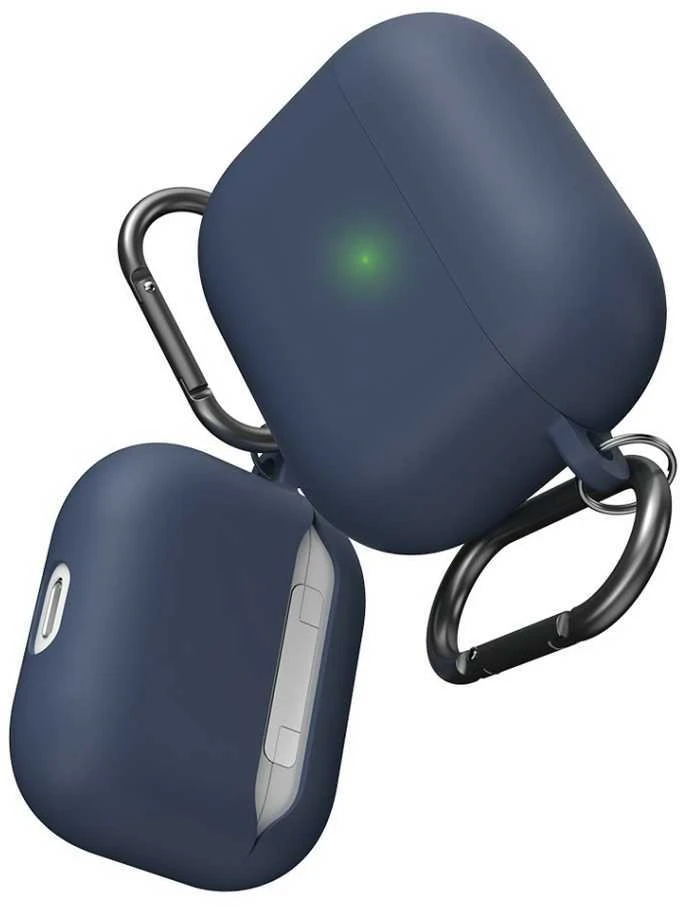 „KeyBudz“ – „PodSkinz HyBridShell“ serijos raktų pakabuko dėklas – aukščiausios kokybės kietas trijų sluoksnių dėklas jūsų „Airpods 3“ ausinėms (spalva: vidurnakčio mėlyna)