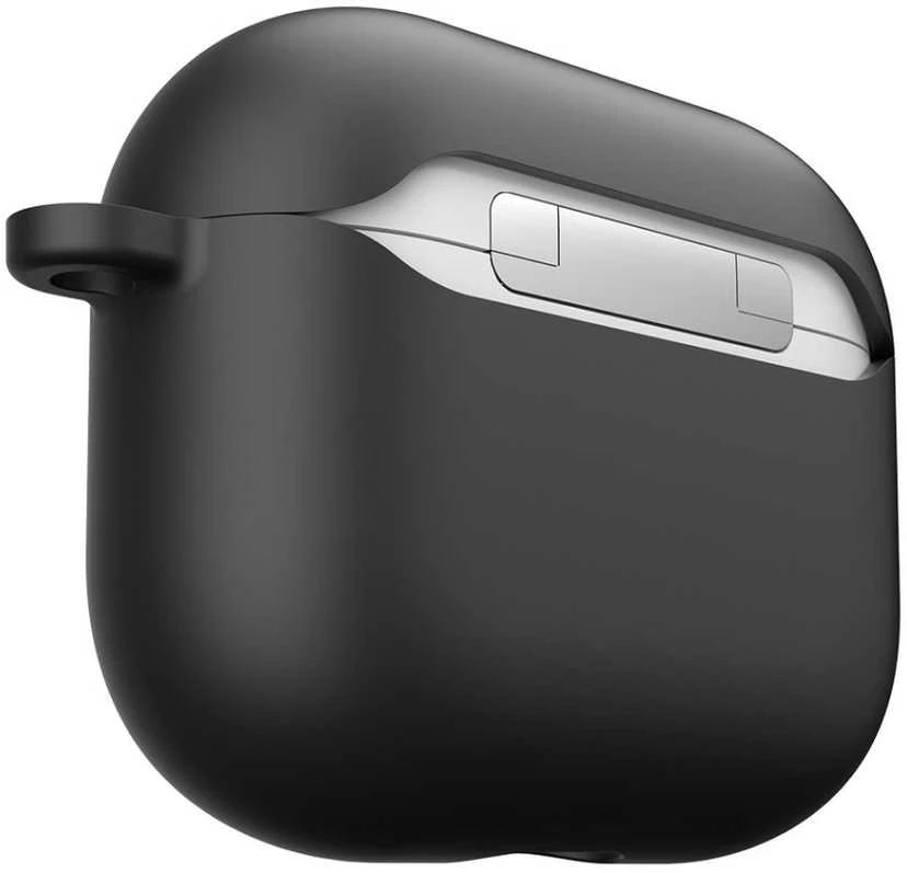„KeyBudz“ – „PodSkinz HyBridShell“ serijos raktų pakabuko dėklas – aukščiausios kokybės kietas trijų sluoksnių dėklas jūsų „Airpods 3“ ausinėms (spalva: juoda)