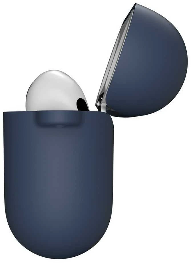 „KeyBudz“ – „PodSkinz HyBridShell“ serijos raktų pakabuko dėklas – aukščiausios kokybės kietas trijų sluoksnių dėklas jūsų „Airpods 3“ ausinėms (spalva: vidurnakčio mėlyna)