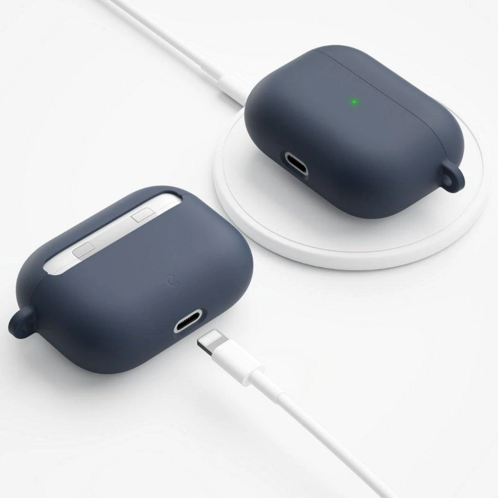 „Keybudz“ – „PodSkinz HyBridShell“ serijos raktų pakabuko dėklas – aukščiausios kokybės kietas trijų sluoksnių dėklas jūsų „Airpods Pro“ ausinėms (spalva: vidurnakčio mėlyna)