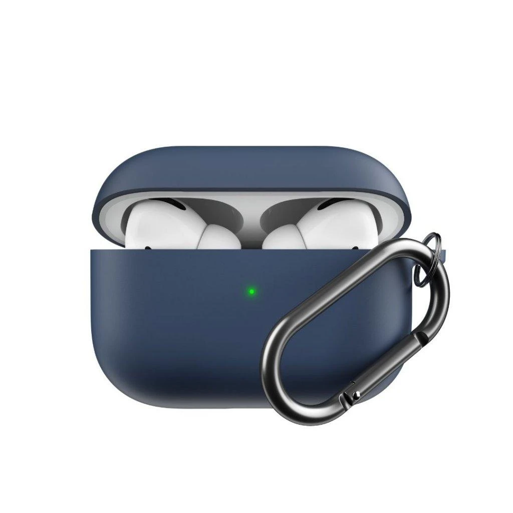„Keybudz“ – „PodSkinz HyBridShell“ serijos raktų pakabuko dėklas – aukščiausios kokybės kietas trijų sluoksnių dėklas jūsų „Airpods Pro“ ausinėms (spalva: vidurnakčio mėlyna)