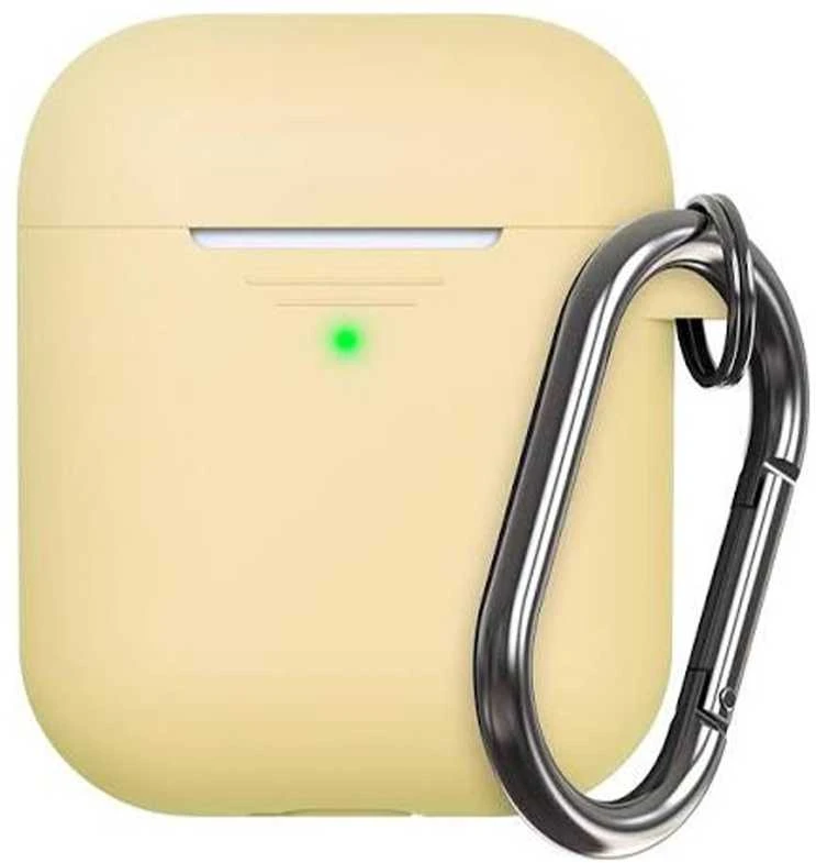 Class and Culture LLC KeyBudz Elevate Keychain - silikoninis apsauginis dėklas, skirtas AirPods 1/2 (pastelinė geltona)