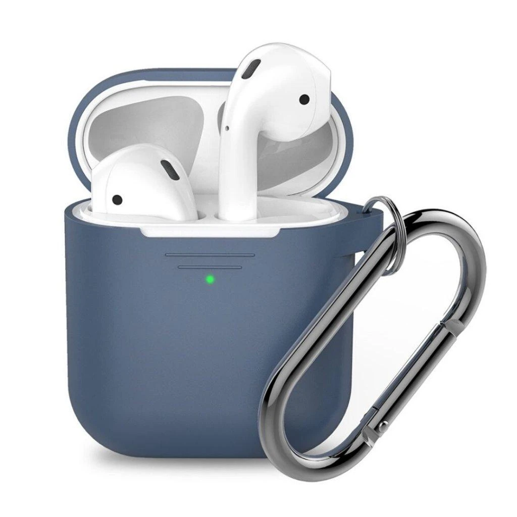 KeyBudz Elevate raktų pakabukas – AirPods 1/2 silikoninis apsauginis dėklas (baltas)