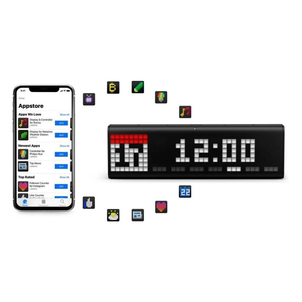 Netatmo „Carruzzo“ išmanusis laikrodis su „Wi-Fi“ ir „LaMetric Time“