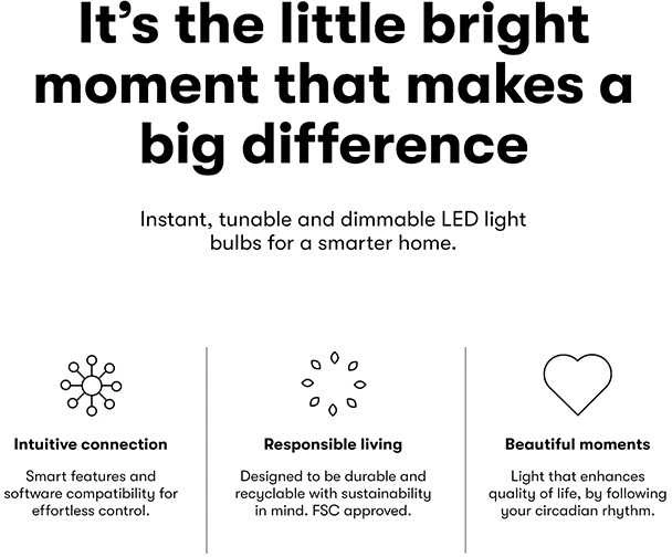 Lite Bulb Moments Lite Bulb Moments Smart Bulb, GU10, 4,5W taškinė lemputė, RGB + W2700K, 3 pakuotės