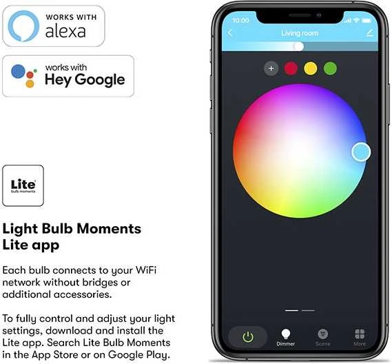 Lite Bulb Moments Lite Bulb Moments Smart Bulb, GU10, 4,5W taškinė lemputė, RGB + W2700K, 3 pakuotės