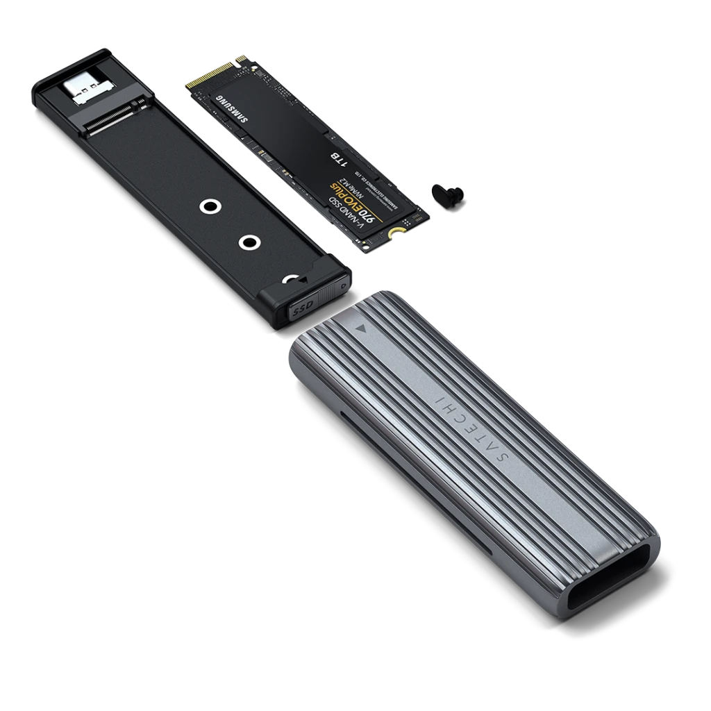Satechi SATECHI USB-C NVME ir SATA SSD korpuso erdvė pilka
