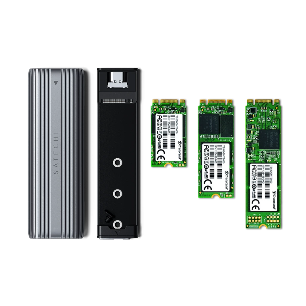 Satechi SATECHI USB-C NVME ir SATA SSD korpuso erdvė pilka