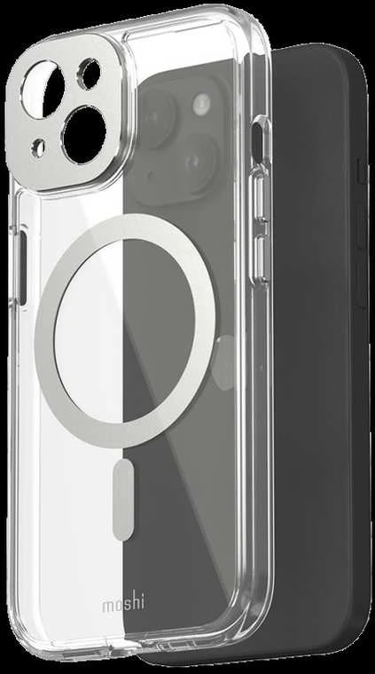 Dėklas Moshi iGlaze for iPhone 15 - Lunar Sidabrinis