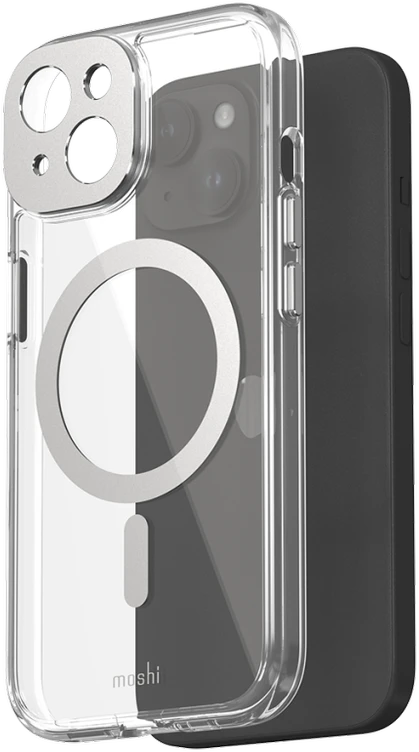 Dėklas Moshi iGlaze for iPhone 15 - Lunar Sidabrinis