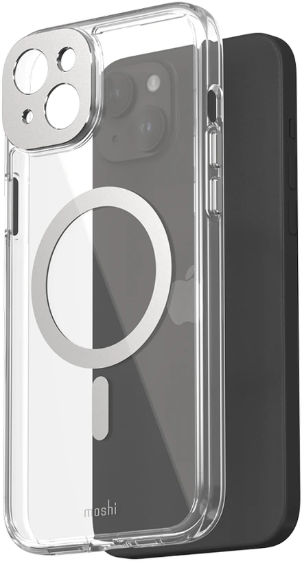 Dėklas Moshi iGlaze for iPhone 15 Plus - Lunar Sidabrinis