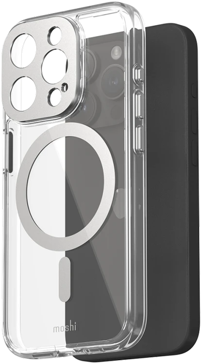 Dėklas Moshi iGlaze for iPhone 15 Pro - Lunar Sidabrinis