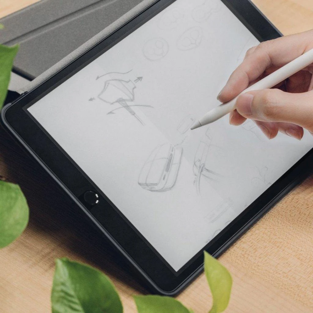 Moshi Moshi iVisor AG apsauginė plėvelė - iPad 10.2 / Air Pro 10.5 antirefleksinė apsauginė plėvelė (baltas rėmelis) universali
