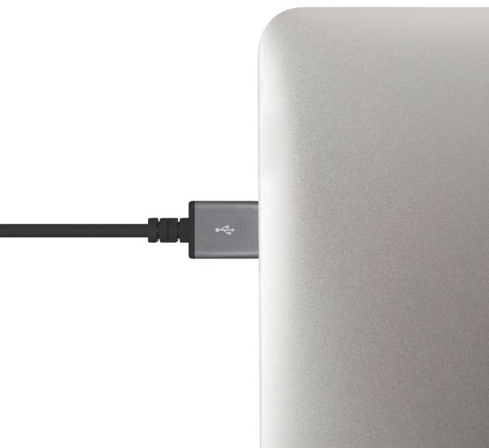Kabelis USB Moshi USB-A - Žaibas Juodai-Sidabrinė (MI-LIGHUSB-90B)