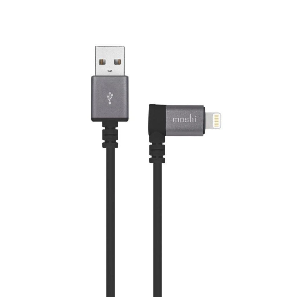 Kabelis USB Moshi USB-A - Žaibas Juodai-Sidabrinė (MI-LIGHUSB-90B)
