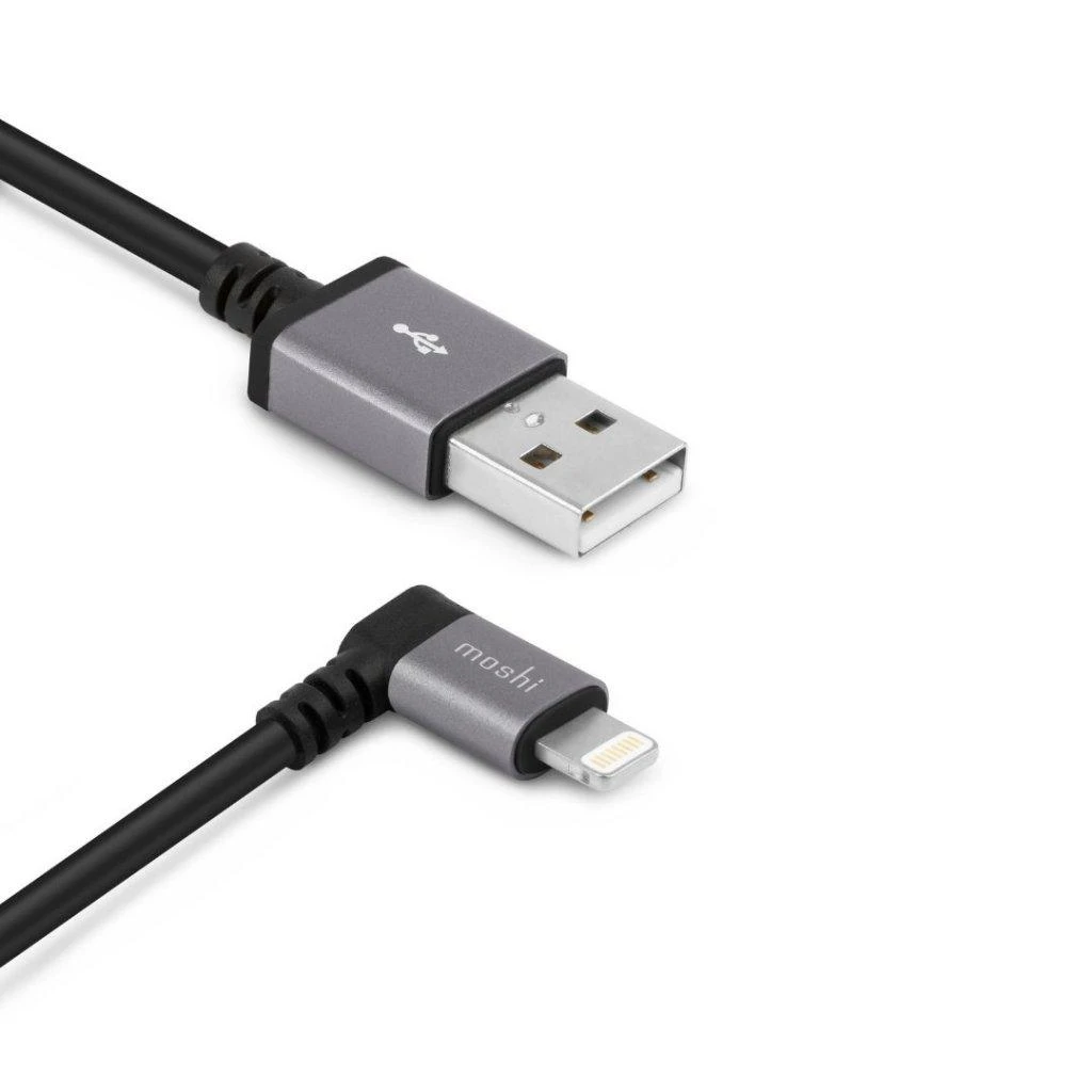Kabelis USB Moshi USB-A - Žaibas Juodai-Sidabrinė (MI-LIGHUSB-90B)