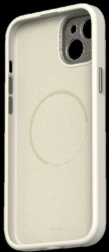 Dėklas „Moshi Napa“, skirtas „iPhone 15 Plus“ – kiaušinio skonio baltas