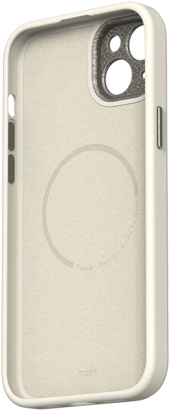 Dėklas „Moshi Napa“, skirtas „iPhone 15 Plus“ – kiaušinio skonio baltas