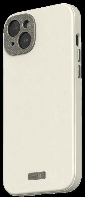 Dėklas „Moshi Napa“, skirtas „iPhone 15 Plus“ – kiaušinio skonio baltas