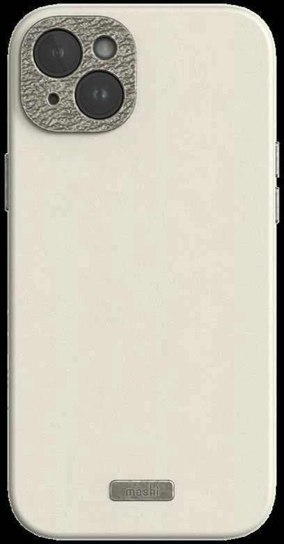 Dėklas „Moshi Napa“, skirtas „iPhone 15 Plus“ – kiaušinio skonio baltas