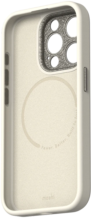 Dėklas „Moshi Napa“, skirtas „iPhone 15 Pro“ – kiaušinio skonio baltas