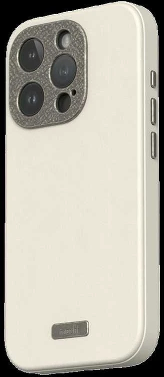 Dėklas „Moshi Napa“, skirtas „iPhone 15 Pro“ – kiaušinio skonio baltas