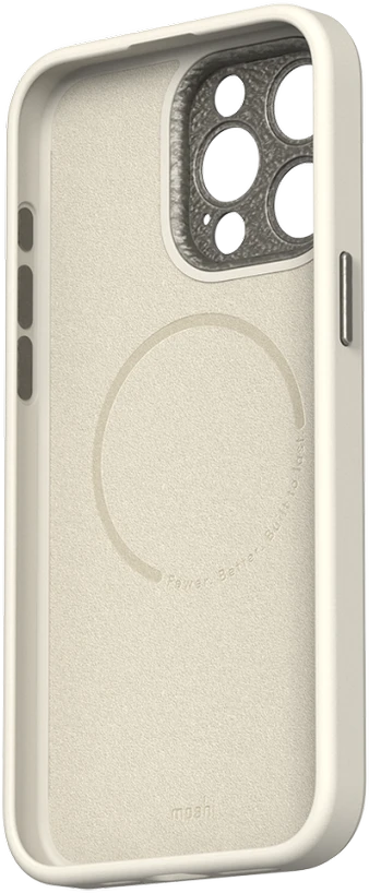 Dėklas „Moshi Napa“, skirtas „iPhone 15 Pro Max“ – kiaušinio skonio baltas