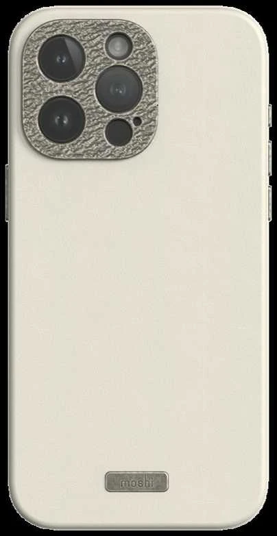 Dėklas „Moshi Napa“, skirtas „iPhone 15 Pro Max“ – kiaušinio skonio baltas