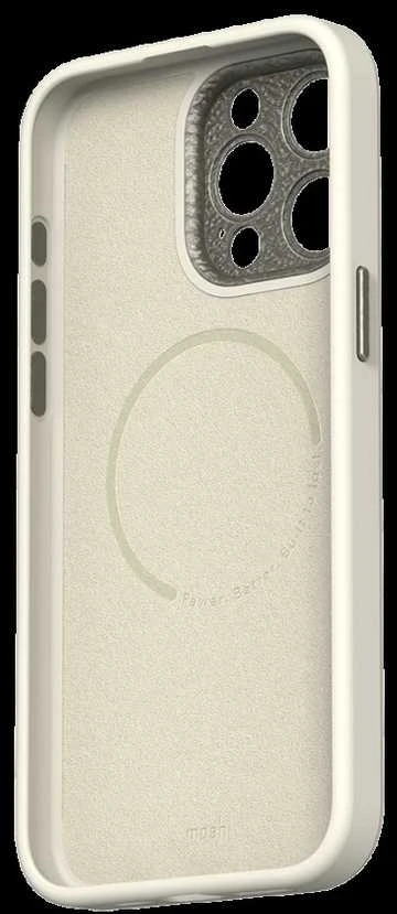 Dėklas „Moshi Napa“, skirtas „iPhone 15 Pro Max“ – kiaušinio skonio baltas